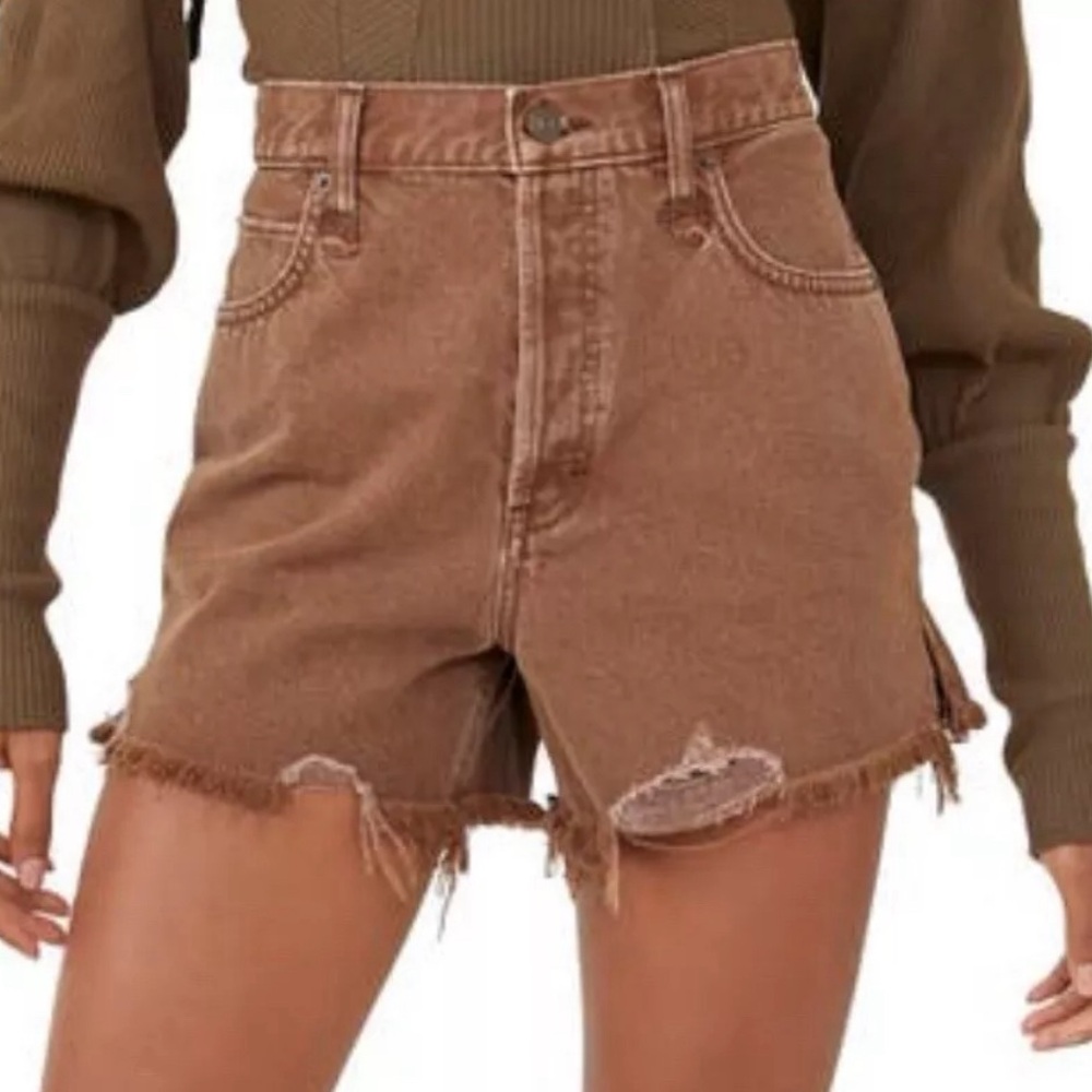 Free People Brown Jean Shorts